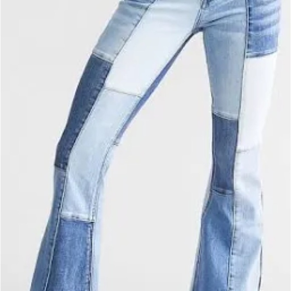 Patchwork Blue Jeans for Women